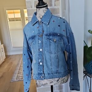 Blank NYC Blue Star-Embellished Jean Jacket
